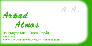 arpad almos business card